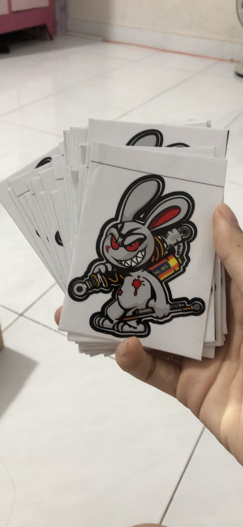 sticker Thỏ Xám Ôn Phuộc Ohlins cực ngầu