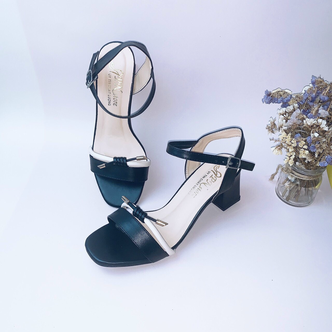 [ẢNH THẬT] Giày cao gót sandal 5 phân quai ngang 85002