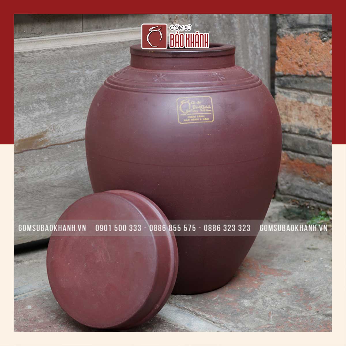 Chum sành không tráng men 5 lít Bát Tràng