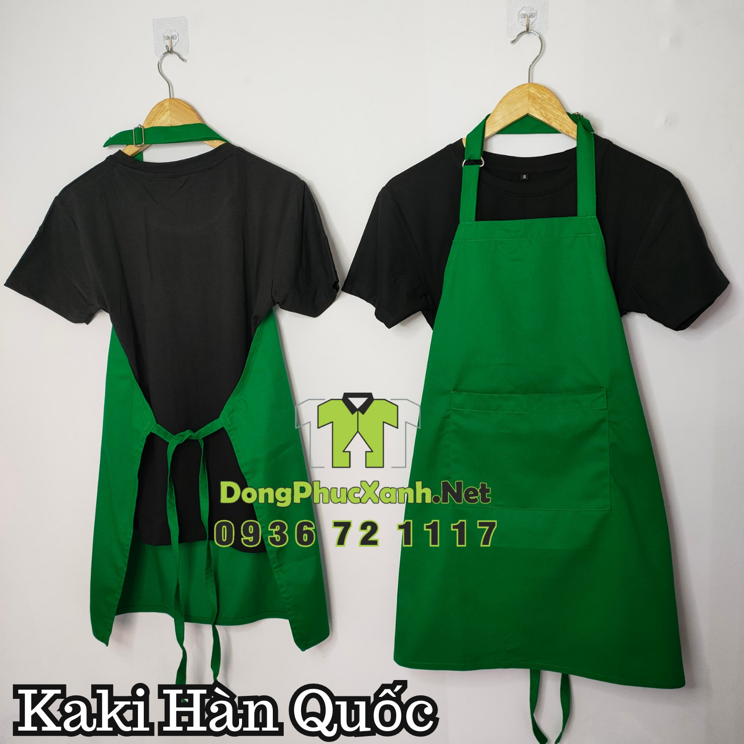 Tạp Dề Trơn Màu Xanh Cho Phục Vụ