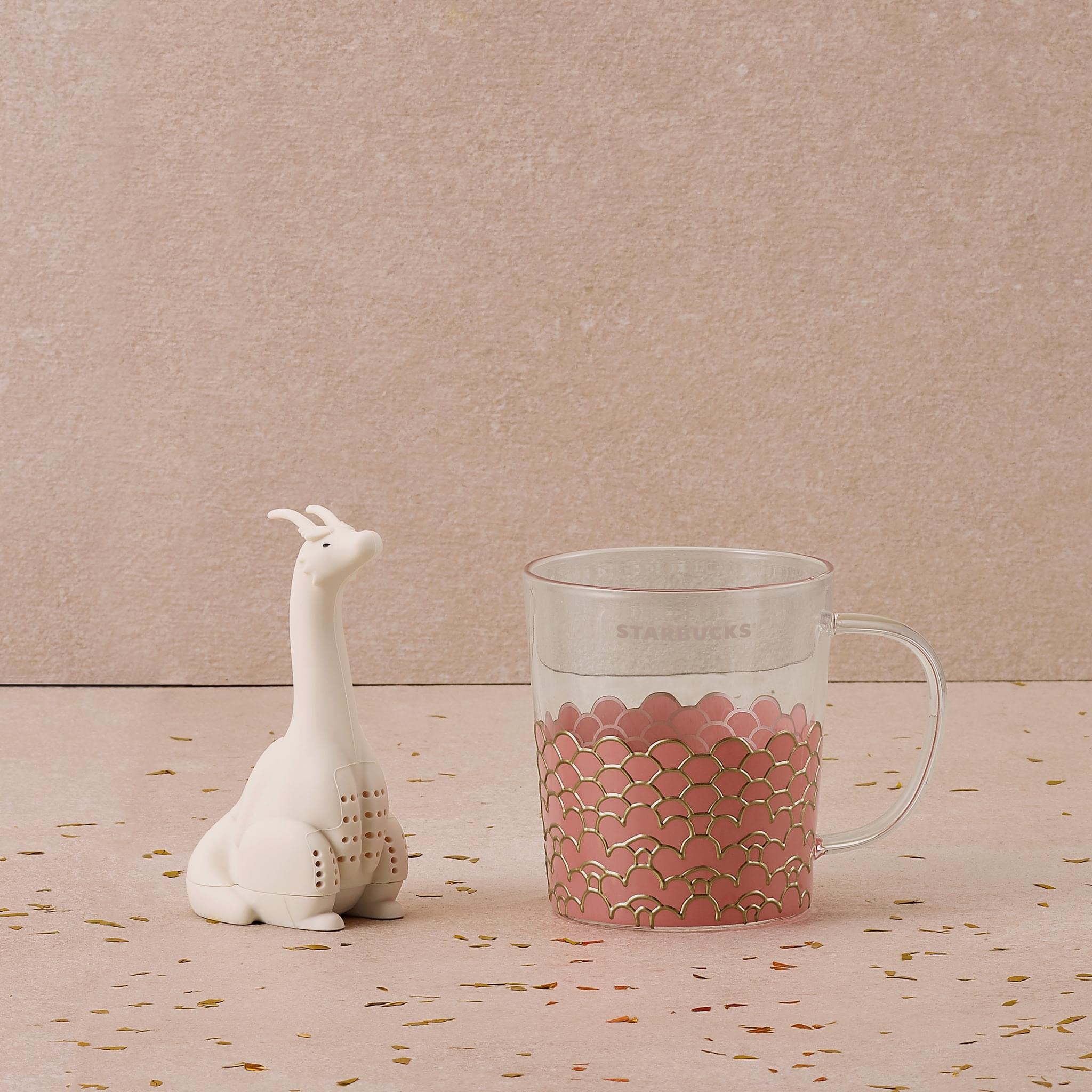 [ Hàng có sẳn- Ship Hỏa tốc] Set Cốc Thủy Tinh Starbucks 14OZ(473ml) và Lọc Trà DRAGON PATTERN