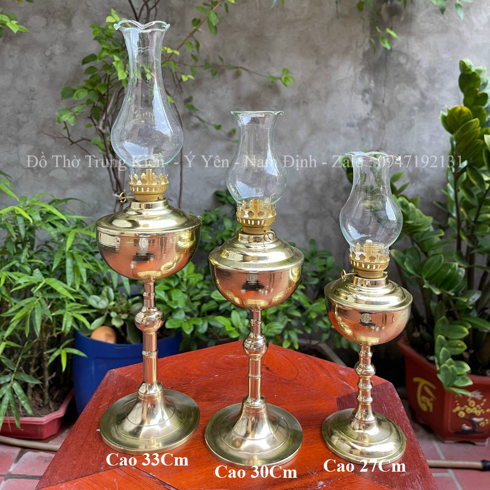 Đèn Dầu Thờ Bằng Đồng Vàng Nguyên Chất