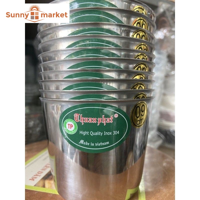 Bộ 10 ly inox 304 cao cấp size 9cm, khuôn làm bánh flan, rau câu, cupcake, làm đá