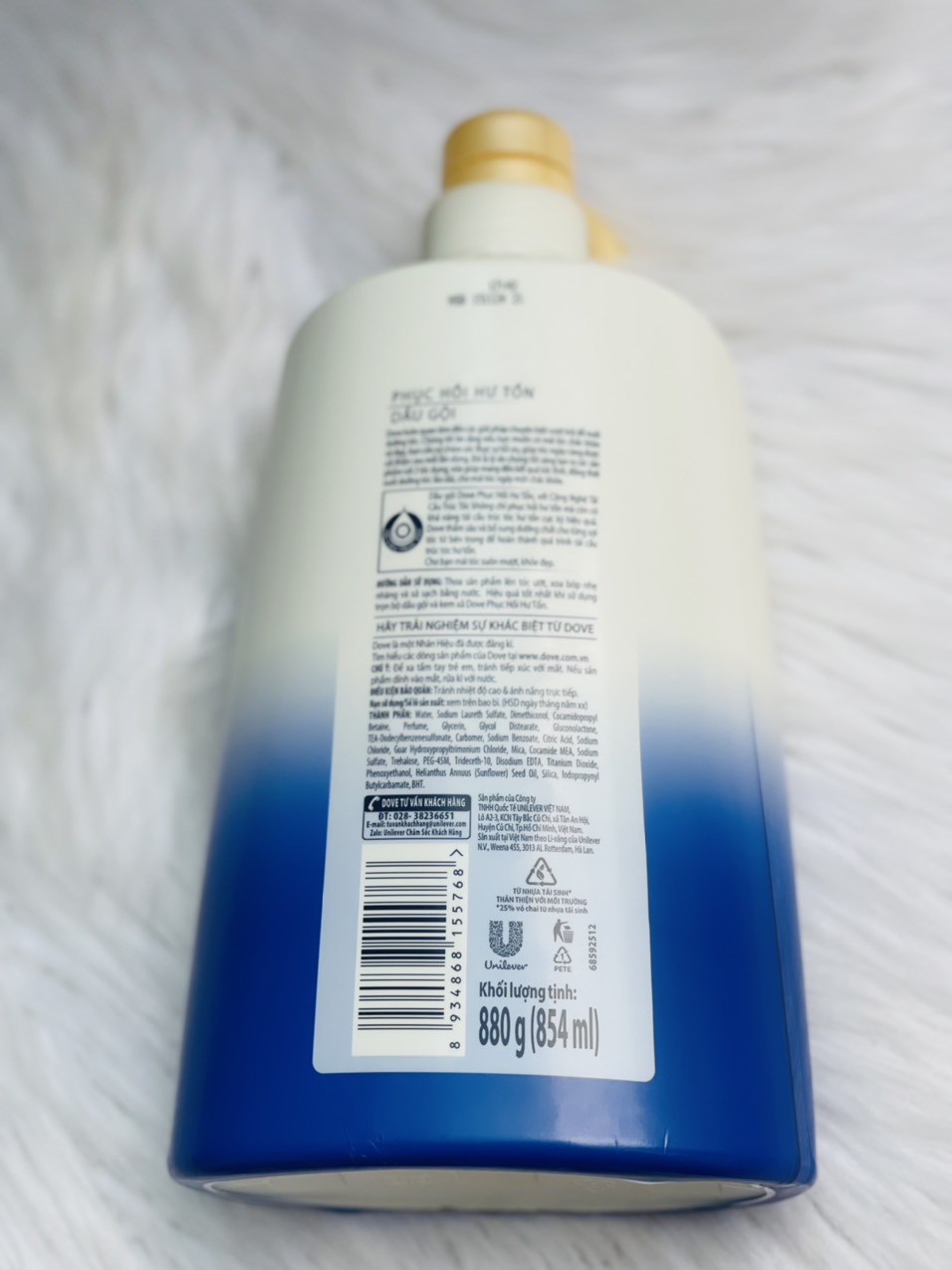 Dầu gội phục hồi hư tổn tóc Dove 854ml (880gr)