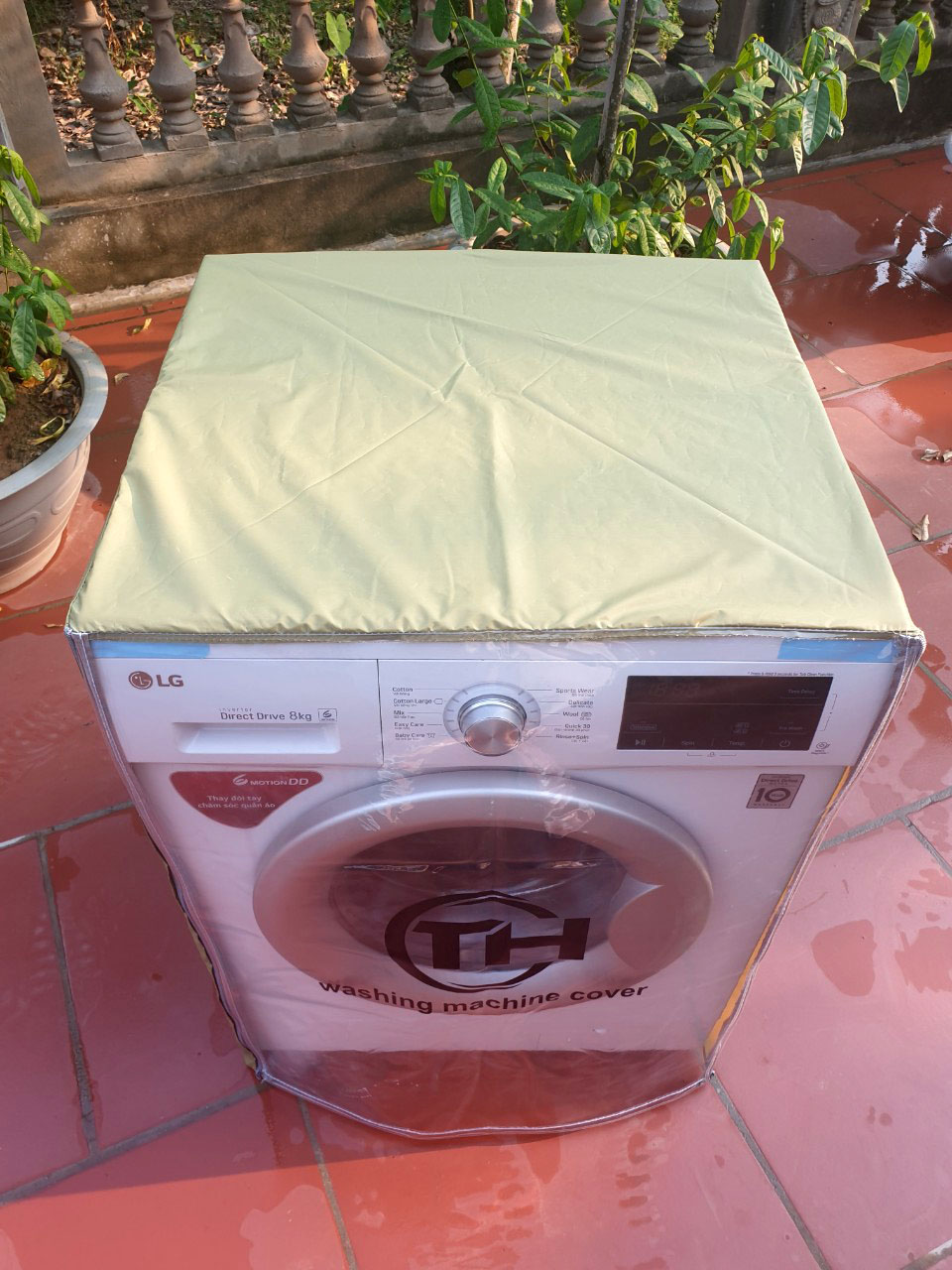 Áo trùm máy giặt cửa ngang  vải dù