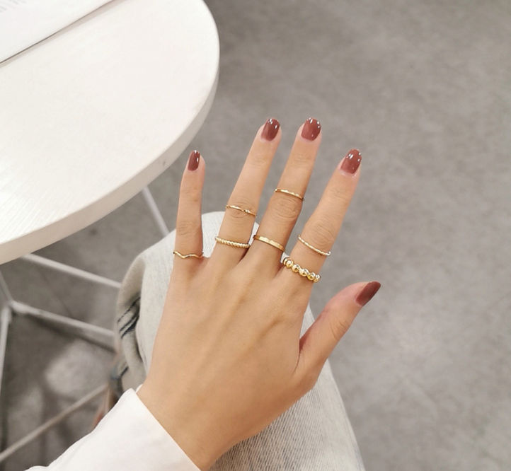 Set nhẫn mạ vàng ánh kim Hàn Quốc
