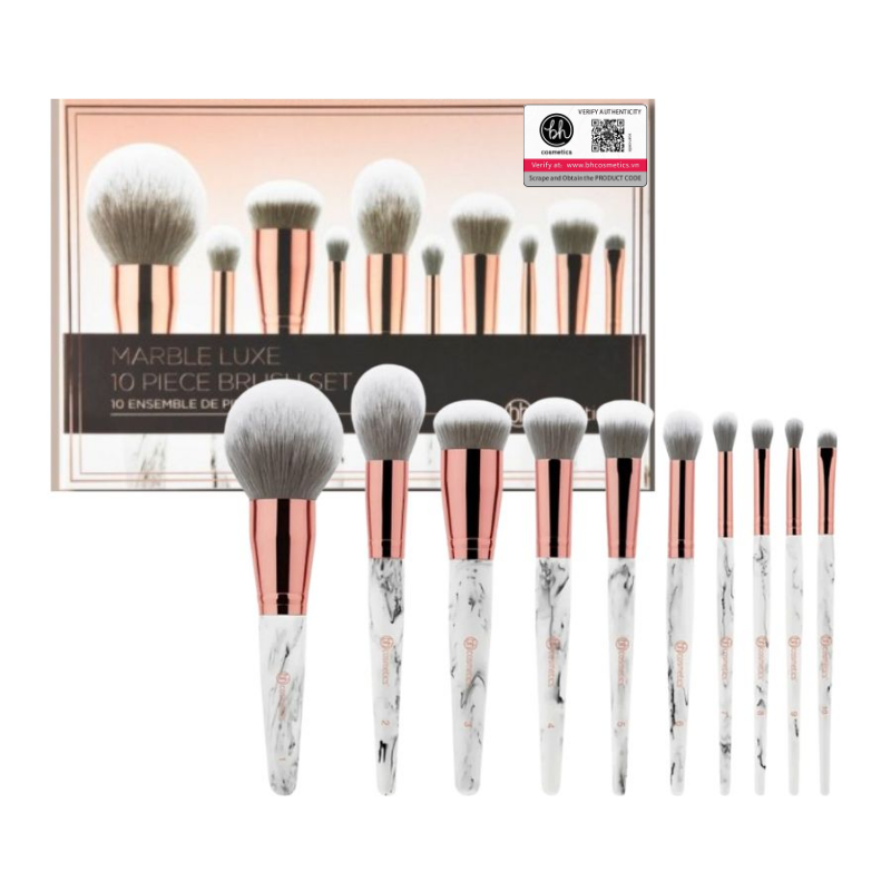 Bộ cọ dòng cao cấp bh cosmetics marble luxe 10 piece brush set