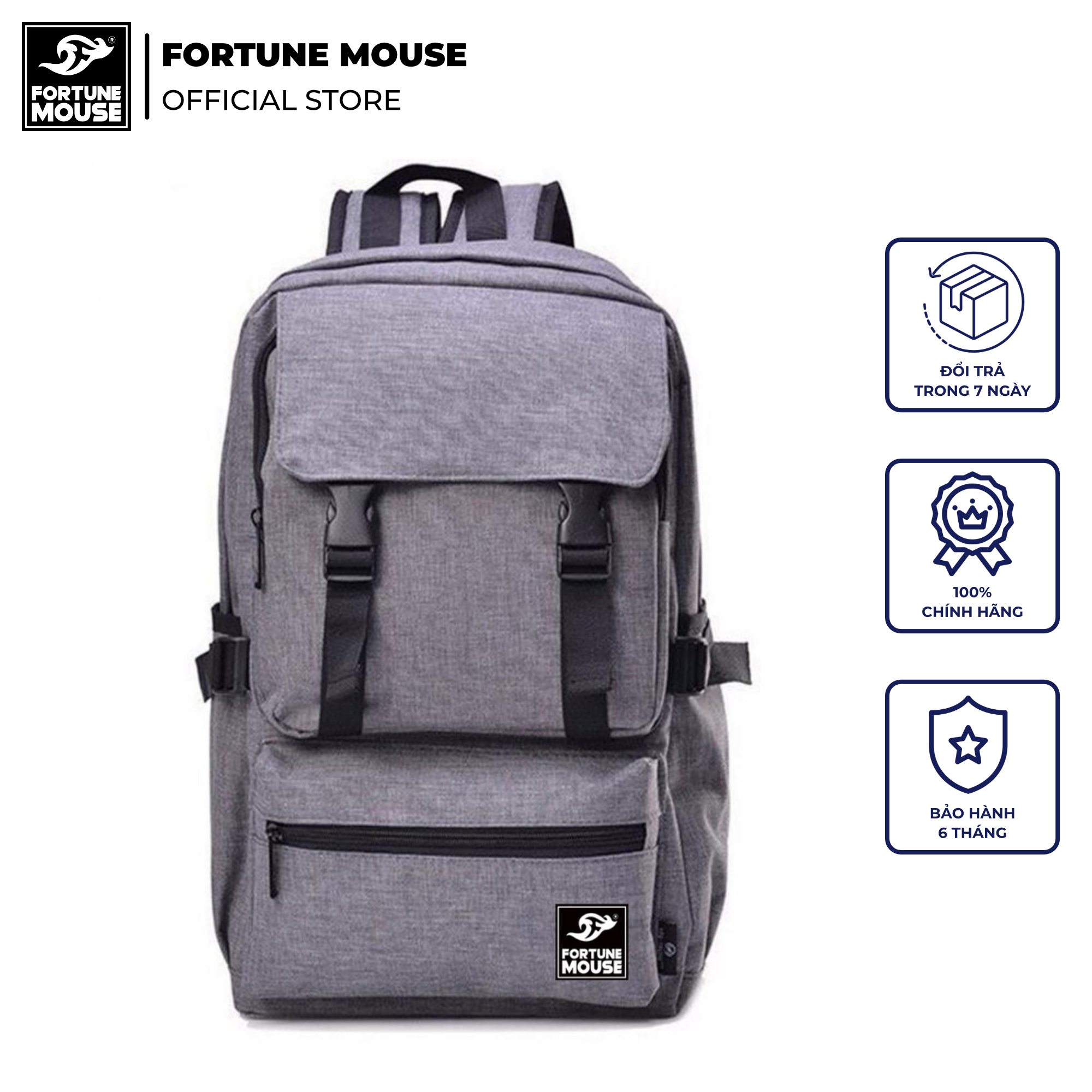 Balo laptop 16inch hàn quốc Fortune Mouse B058