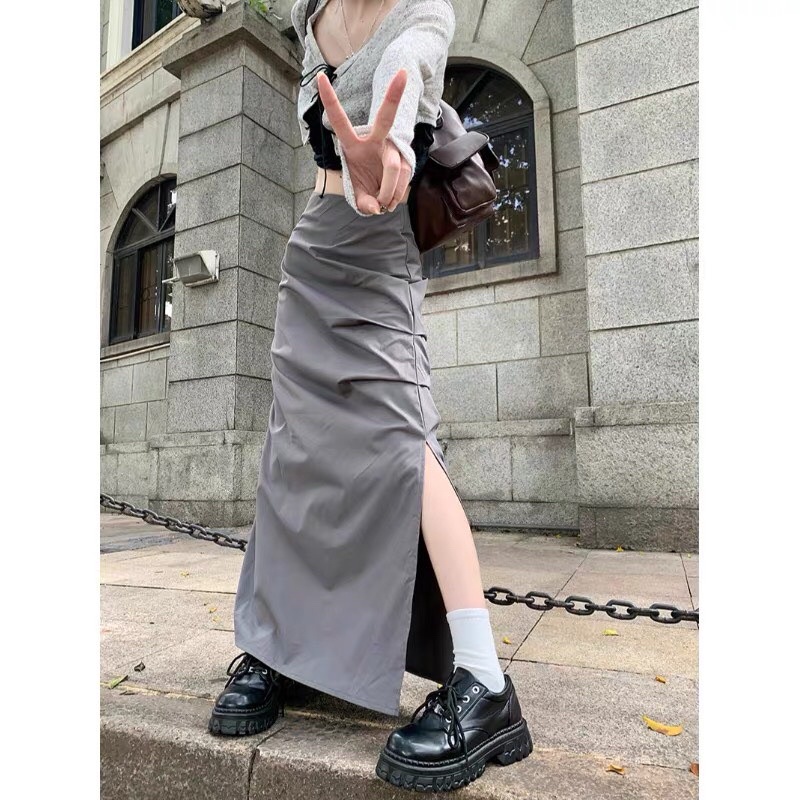 (Sẵn - Ảnh thật) CHÂN VÁY DÀI XẺ NHÚM V14 | Sugarblingbling