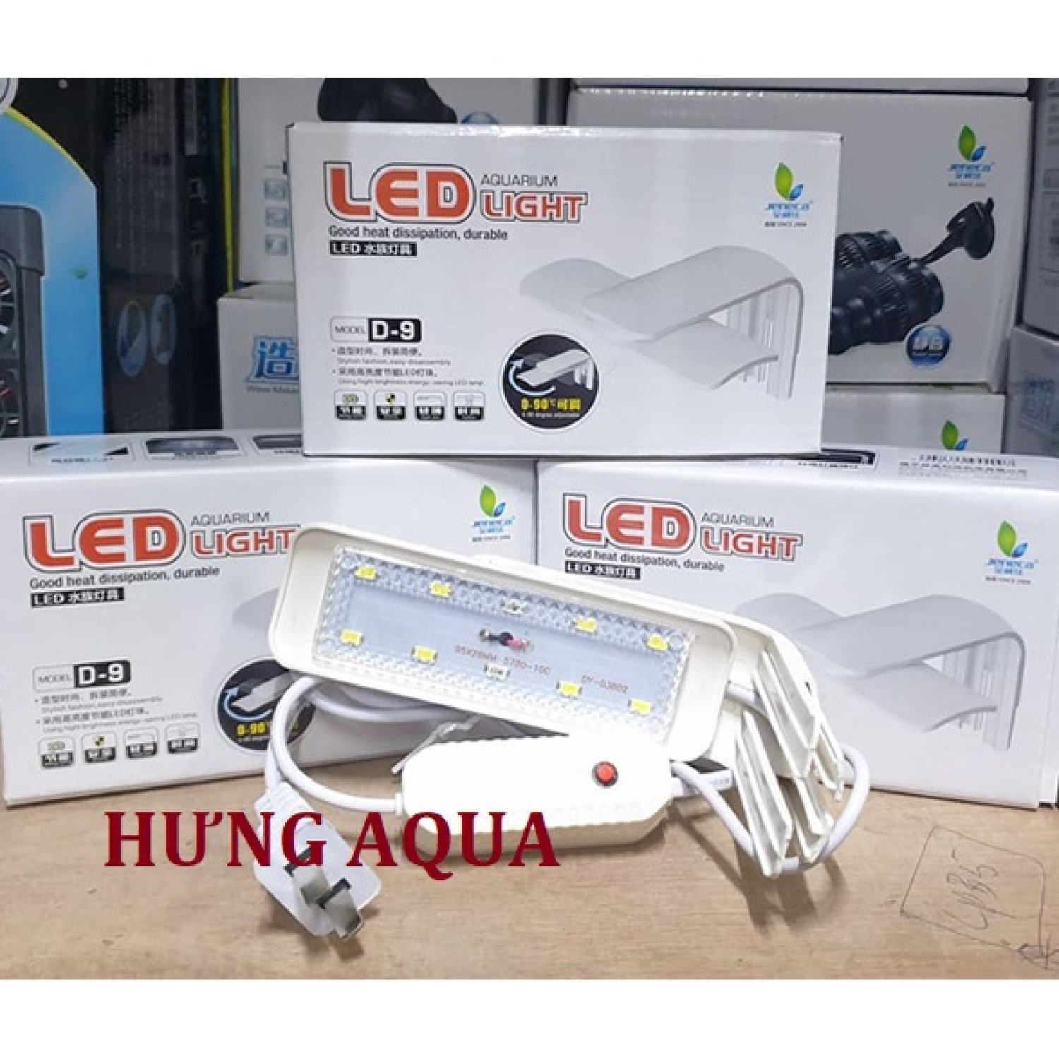 Đèn led bể cá, đèn led thủy sinh bể cá Jeneca D-9, D11, D-13 thiết kế xoay 90 độ phủ sáng tối ưu cho bể cá