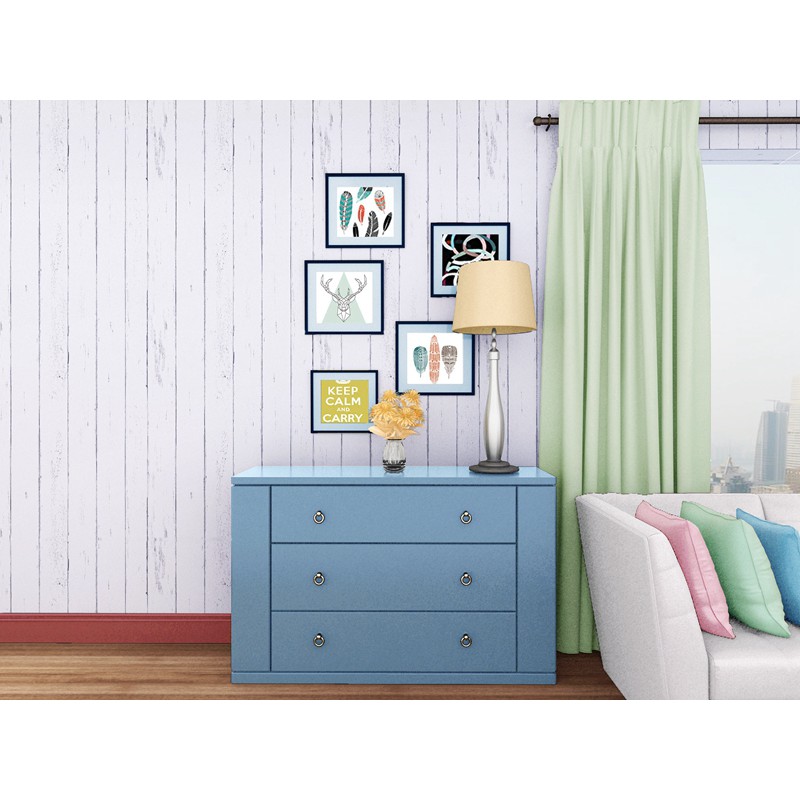 Decal giấy dán tường gỗ trắng