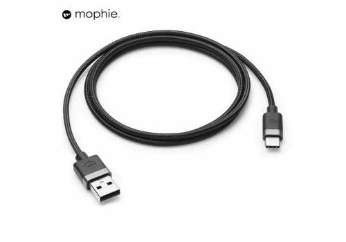 Mophie 2M Black USB-A to USB-C High-Speed Charging Cable for Electronics