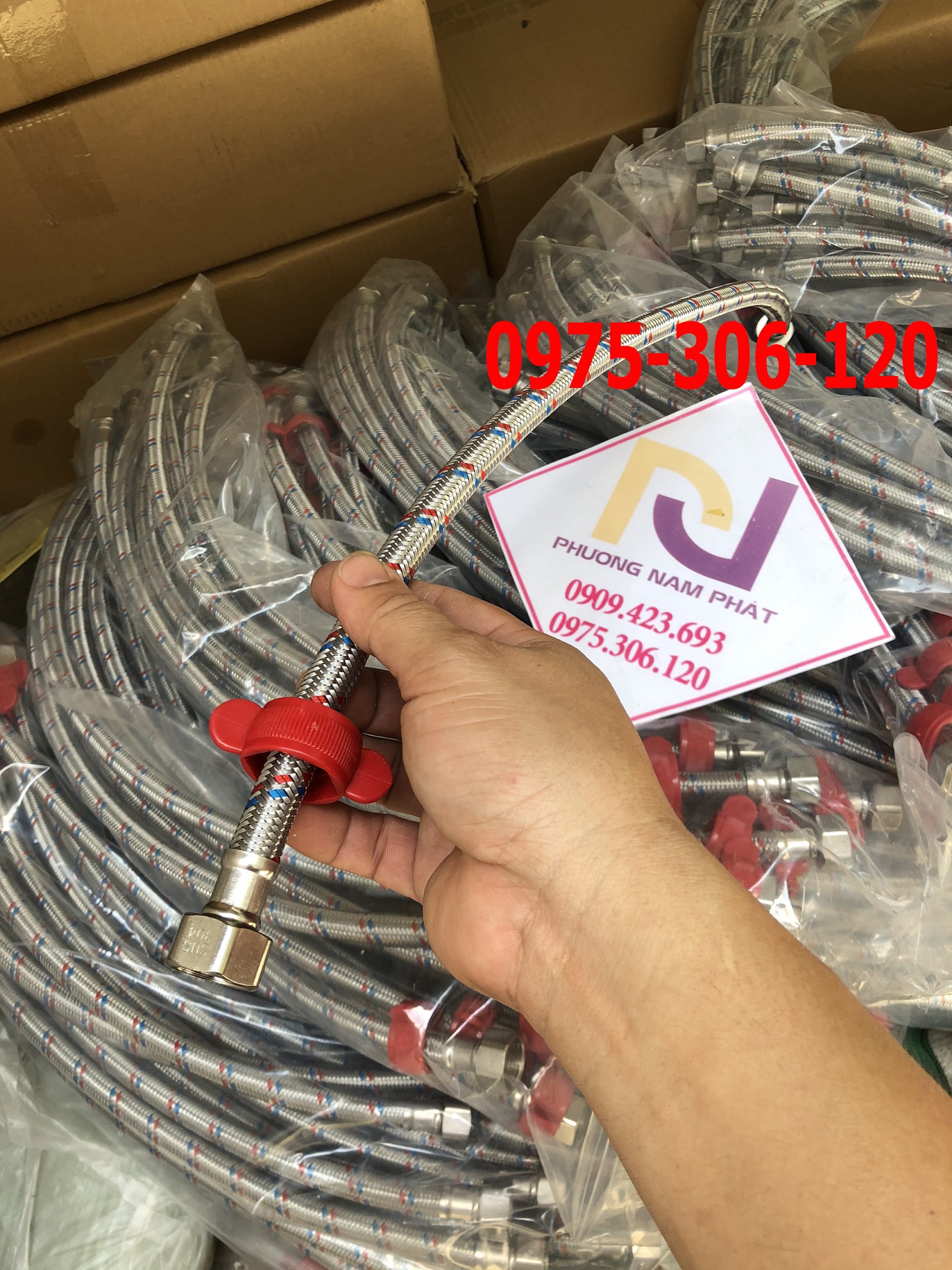 Dây Cấp Nước Vòi Chén Vòi Lavabo Lạnh INOX 304 để dẫn nước từ ống nước âm tường lên vòi