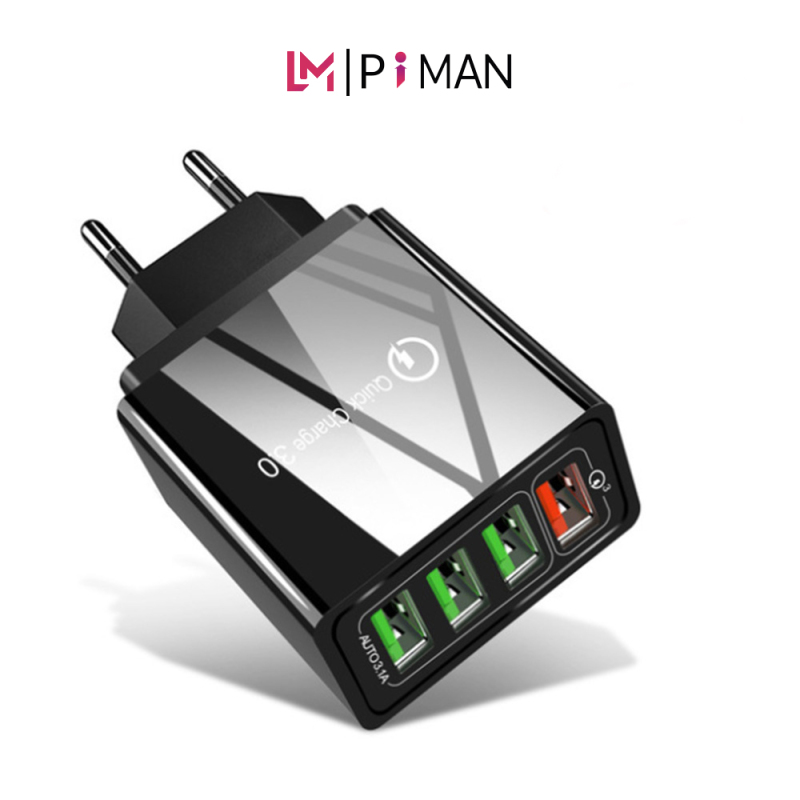 Piman Củ Sạc Nhanh Chuẩn Quick Charge 3.0 18W  - Củ sạc tích hợp mọi loại thiết bị và điện thoại