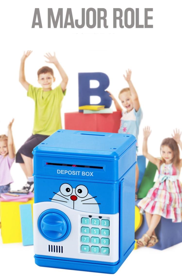 KÉT SẮT MINI ĐỰNG TIỀN THÔNG MINH(màu xanh và hồng)