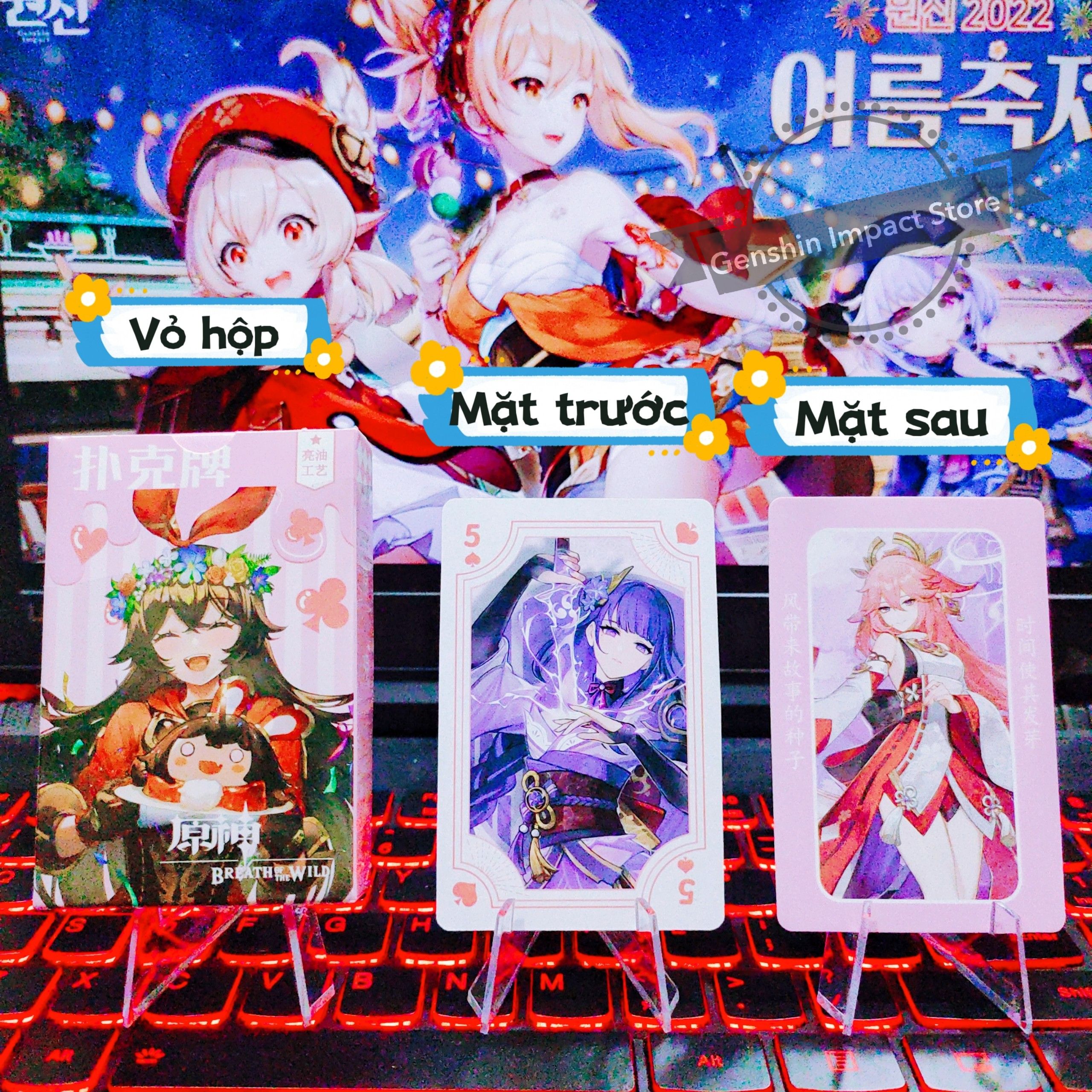 Bộ bài Genshin Impact 54 lá (3 mẫu)