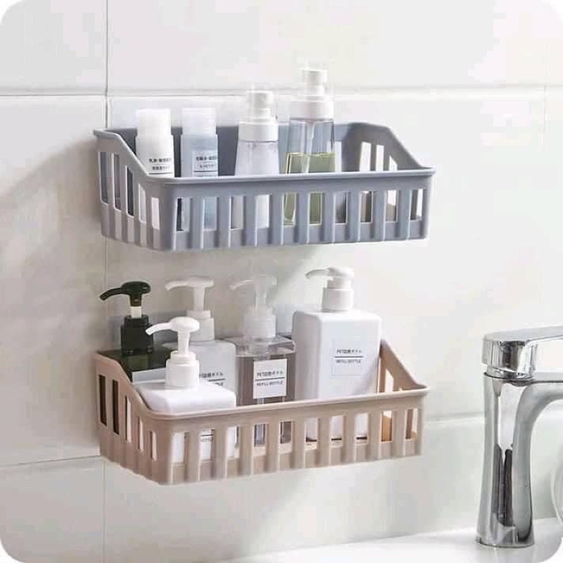 Kệ nhựa chữ nhật dán tường siêu chắc chắn để đồ đa năng