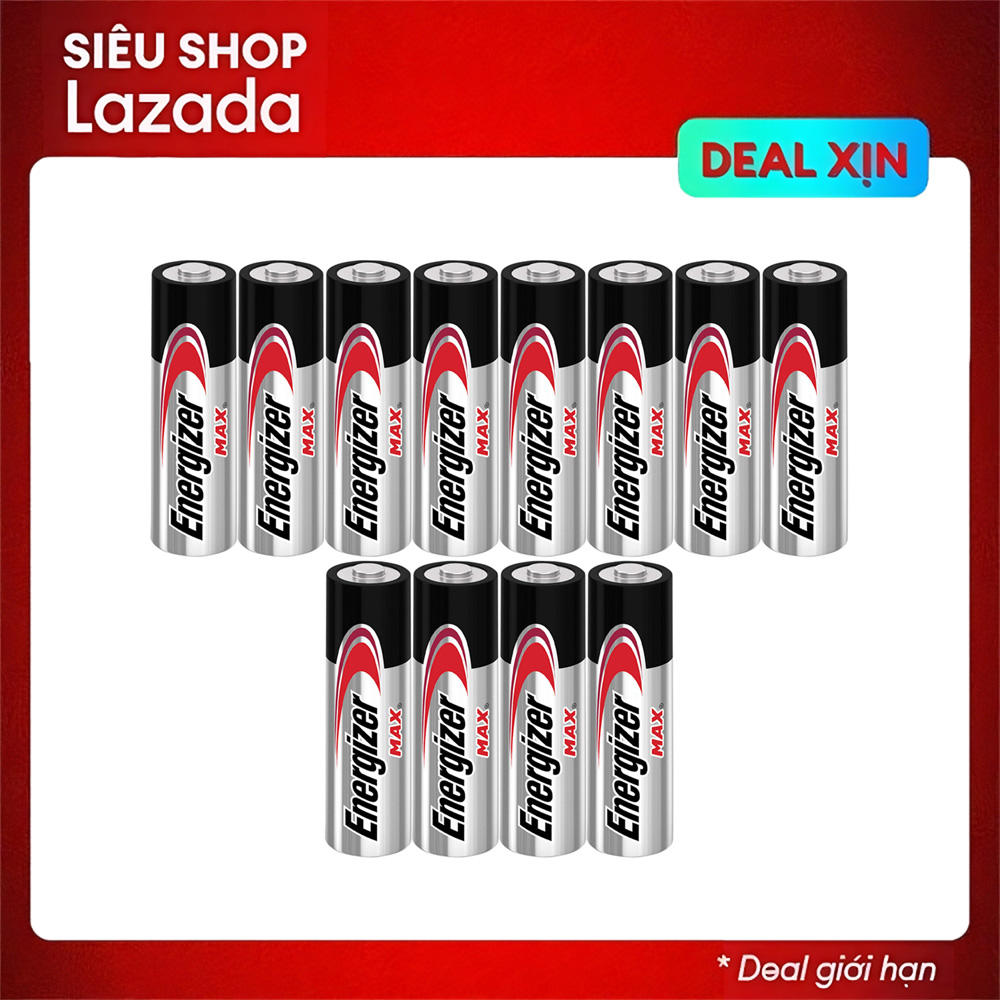 Bộ 8+4 Pin AA Energizer Alkaline chống chảy E91 pin tiểu 1.5V dùng tốt với mọi thiết bị