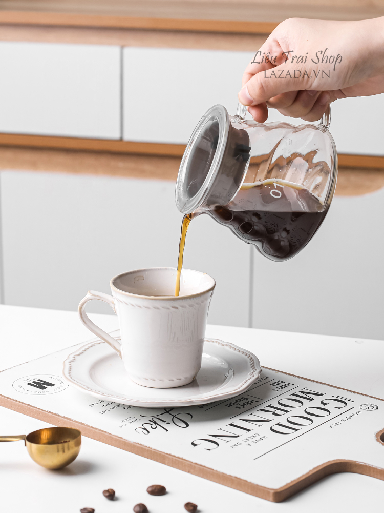 Bộ pha cafe giấy lọc pour over V60 thuỷ tinh drip brew