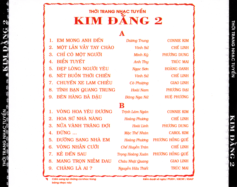 [MDCD] Nhạc 1975 - Bộ 2 Đĩa CD Kim Đằng 2
