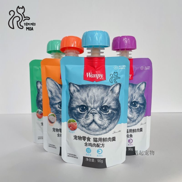 Súp thưởng Wanpy nắp vặn 90gram cho mèo - Tiệm Mèo Moa