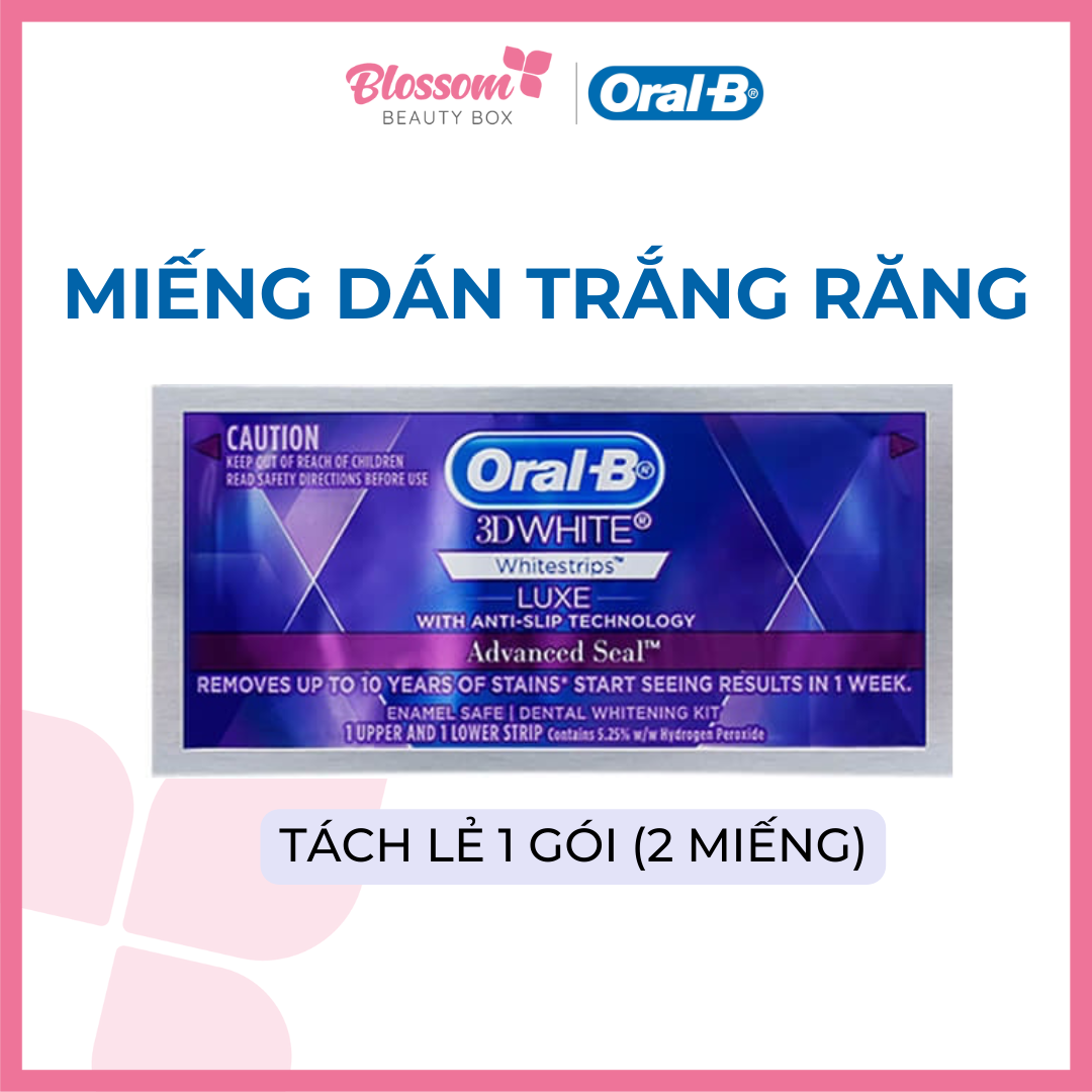 HSD 08/23 - LẺ 1 GÓI (2 MIẾNG) Dán trắng răng ORAL B