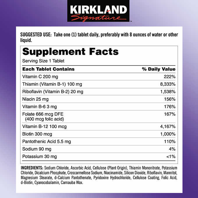 Viên uống bổ sung vitamin b kirkland super b-complex chai 500 viên giảm căng thẳng suy nhược cơ thể