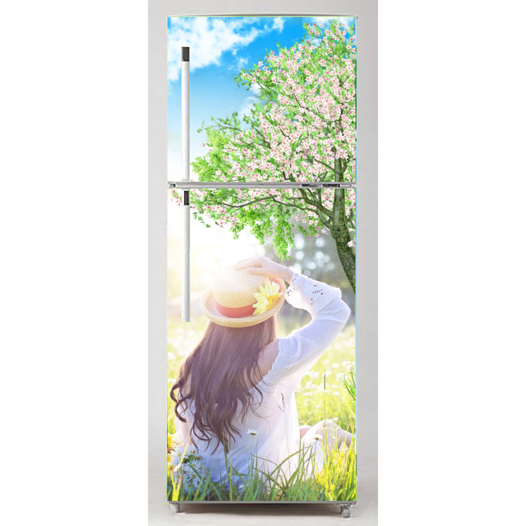 [HCM]DECAL DÁN TRANG TRÍ TỦ LẠNH HÌNH CÔ GÁI