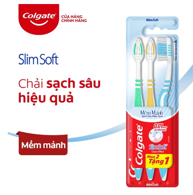 Colgate Slim Soft -Bàn chải sạch sâu hiệu quả 3C