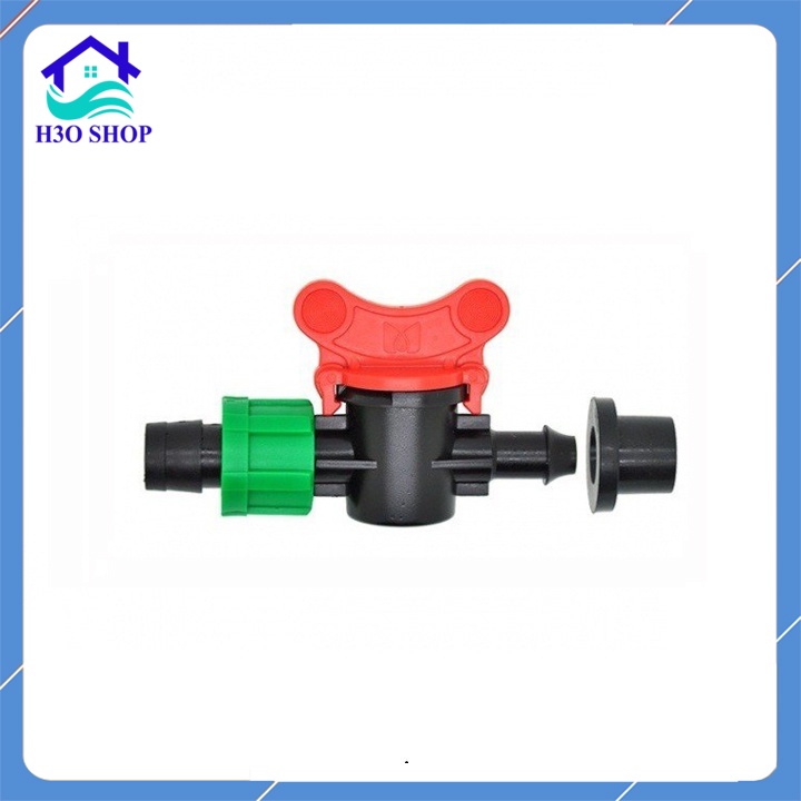 100 Van khởi thủy khóa ống nhỏ giọt dẹp 16mm kèm ron ca.o su