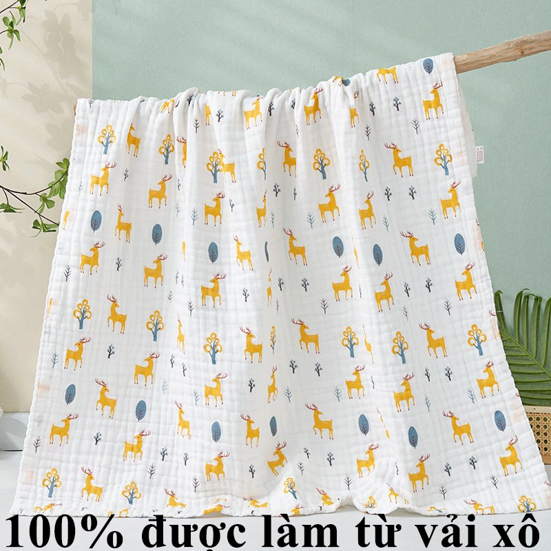 Khăn tắm, chăn đắp xô 6 lớp nhăn (KT 105x110cm)