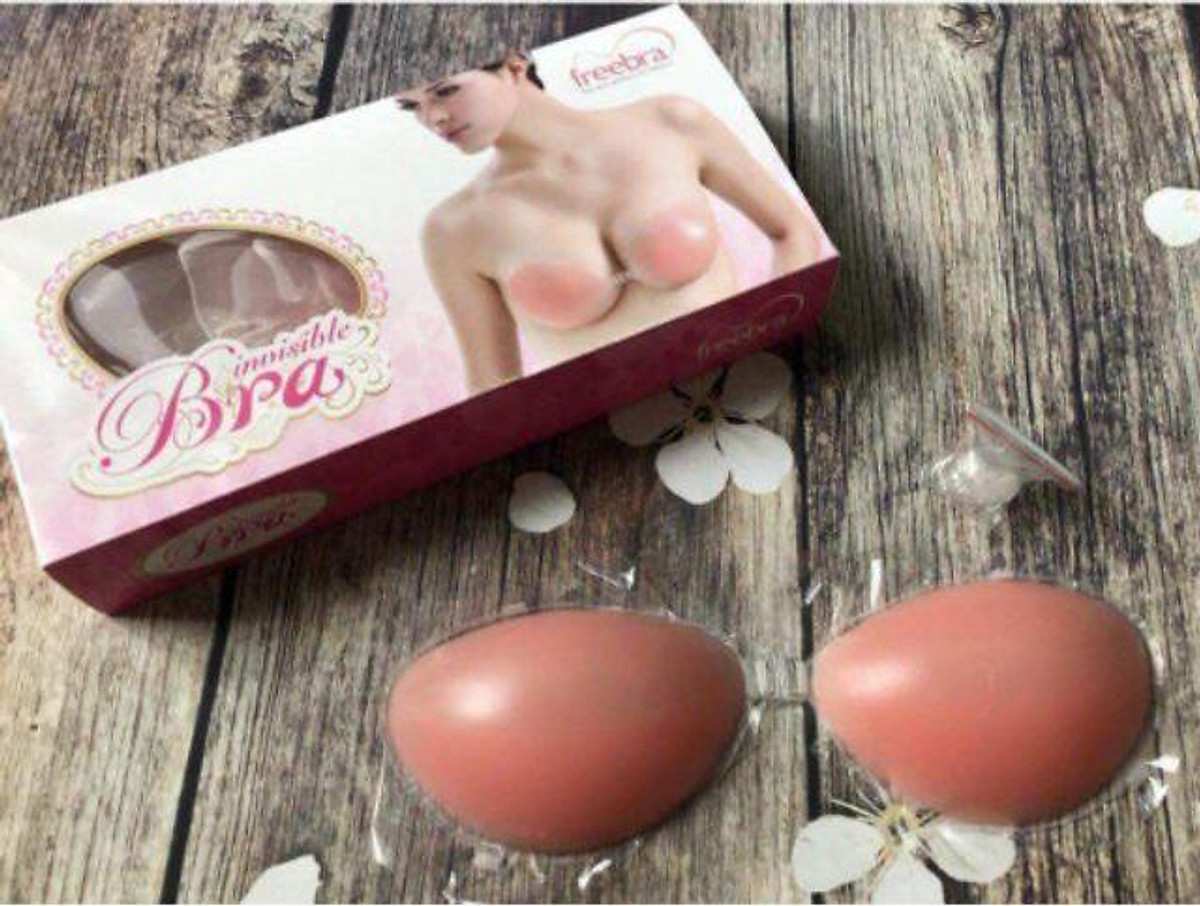 Áo Bra Dán Ngực Silicon Thái Lan Loại 1 (Màu Hồng, Dày, Siêu Đẩy, Siêu Dính,Tặng Kèm Dây Trong)