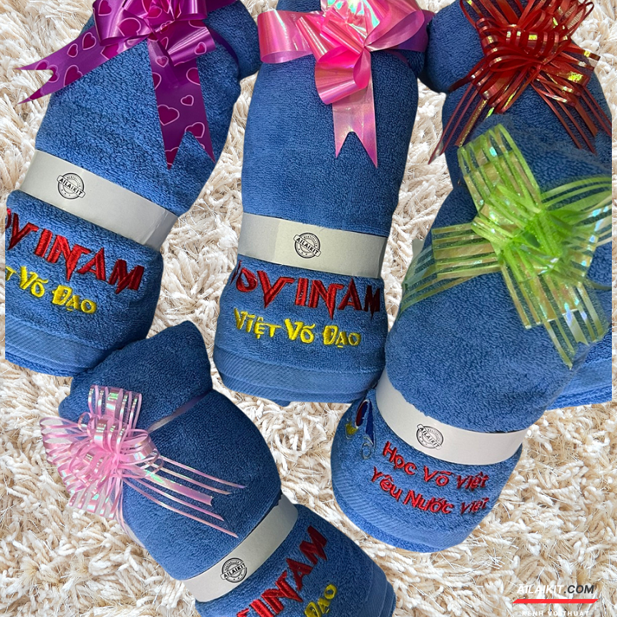 [HCM] {Khăn Vovinam Khăn mặt Khăn Tắm Cotton}  Cao Cấp Lưu Niệm Vovinam Ailaikit