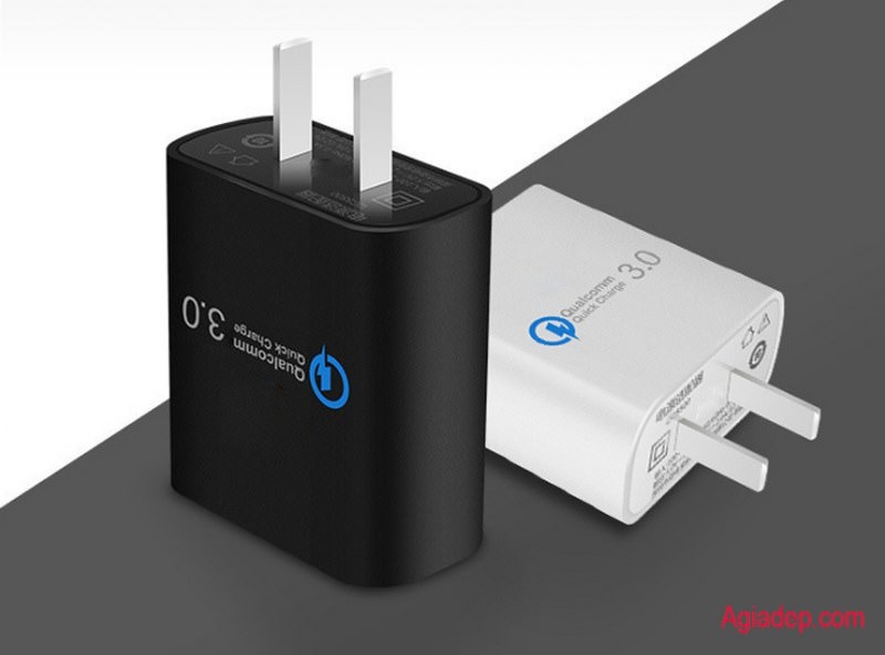 Củ sạc USB công nghệ QC3.0 (Sạc nhanh) Qualcomm - Hàng Xịn (Hình lập phương)