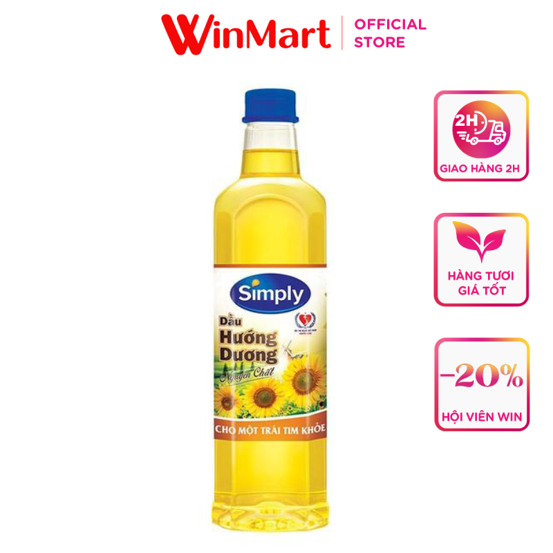 -Dầu hướng dương chai Simply chai 1L