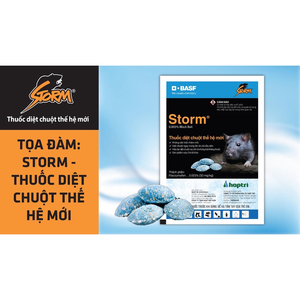 Thuốc trừ chuột storm thế hệ mới flocoumafen 0.005% 20 viên