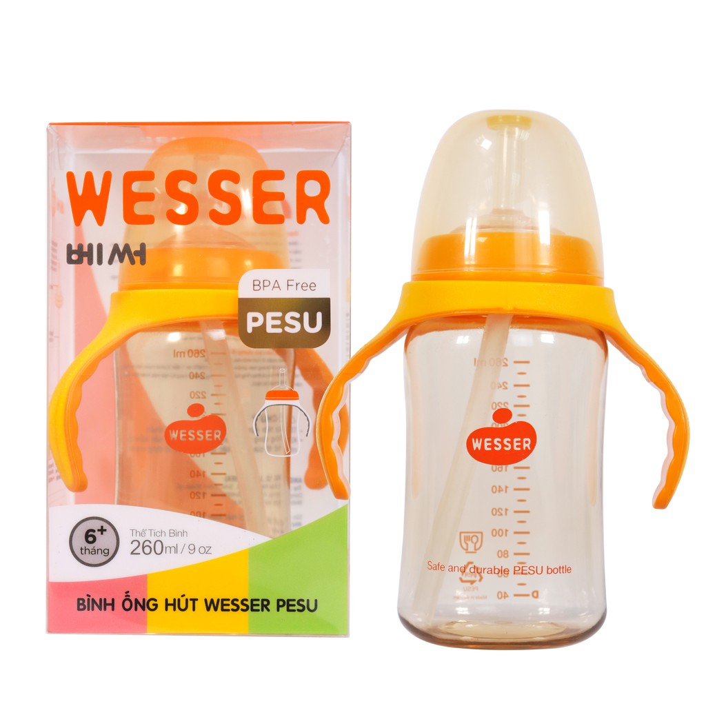 BÌNH ỐNG HÚT WESSER PPSU 260ML