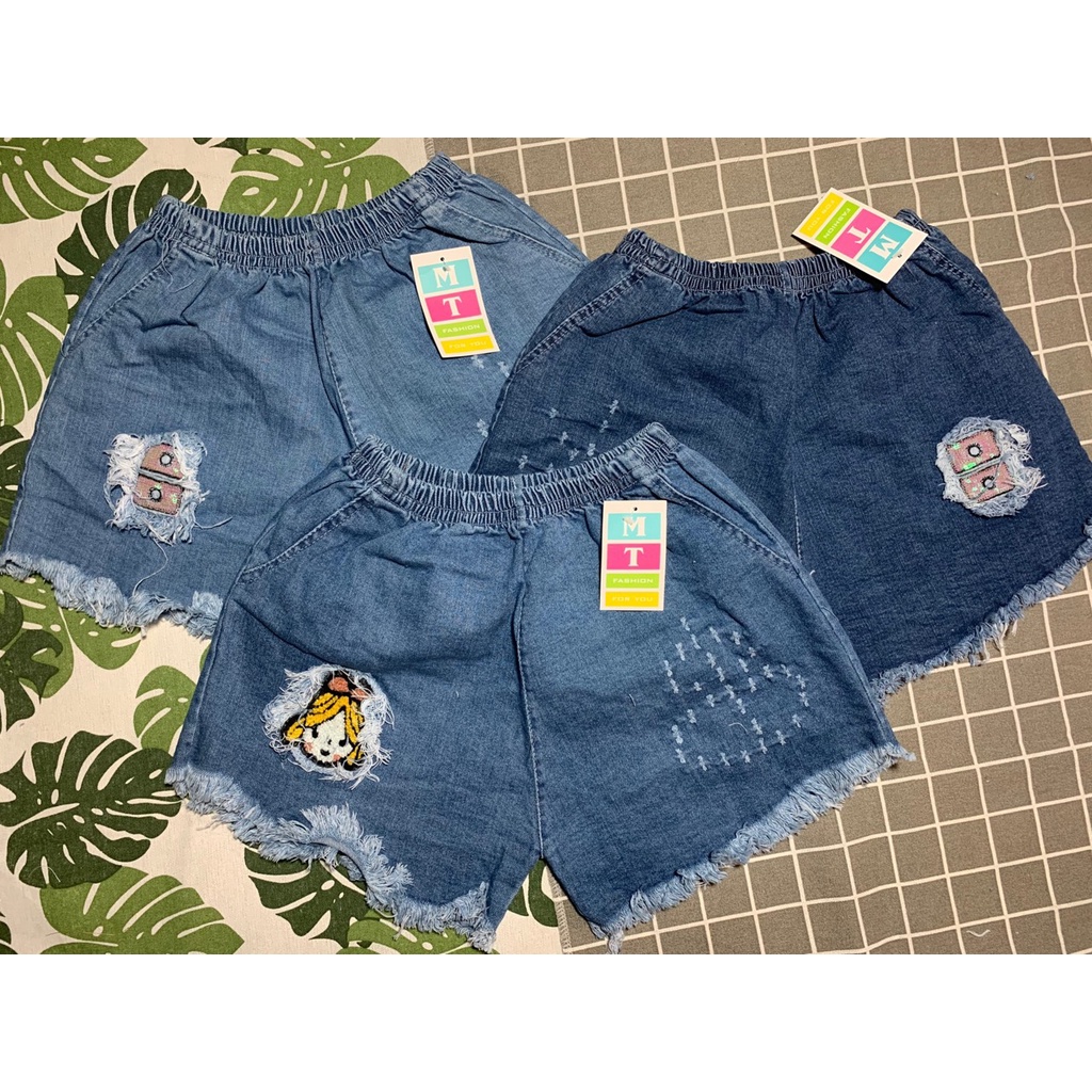 Quần đùi jean nữ quần short nữ lưng thun thời trang