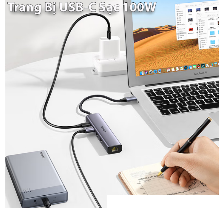 Bộ chia Hub USB Type C to LAN+ 3 Cổng USB 3.0 Ugreen 20932