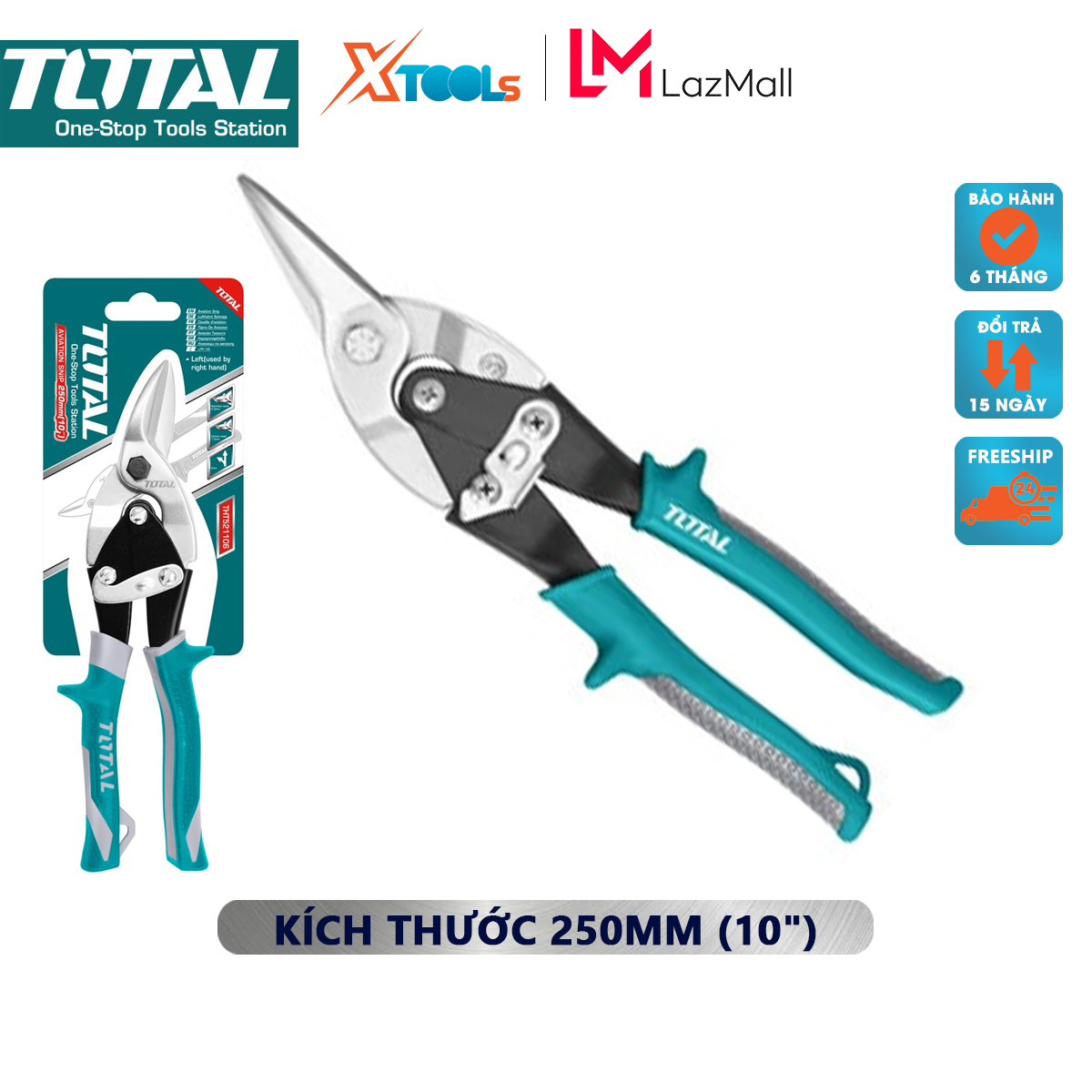 Scissors shear curved nose left total THT521106 scissors iron sheet cutter curved nose length 250mm (10 '') carbon steel, stainless steel, coated rubber shear, thin steel, cutting depth, trenchant [XTools mall]