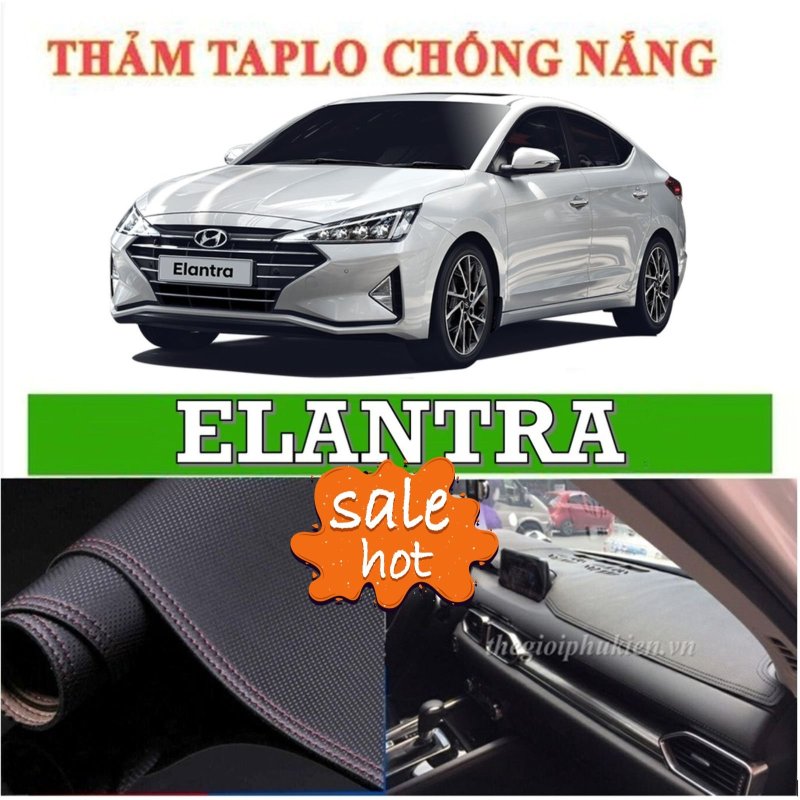 Thảm chống nắng taplo xe Elantra, thảm da vân cacbon đời 2016 2019-Nhà Buôn Đồ Chơi Xe Hơi