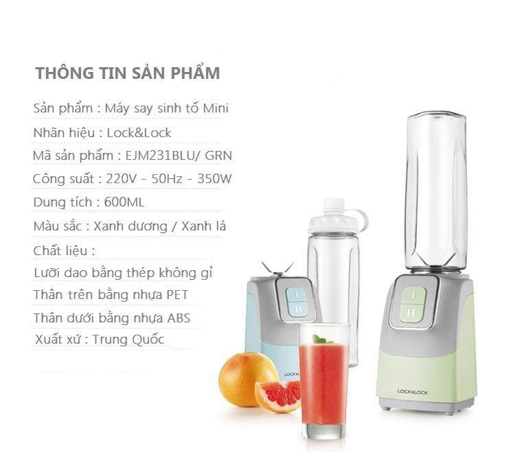 Máy xay sinh tố Lock&Lock EJM231 600ml 350W