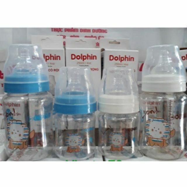 Bình sữa Dolphin cổ rộng 160ml/ 240ml
