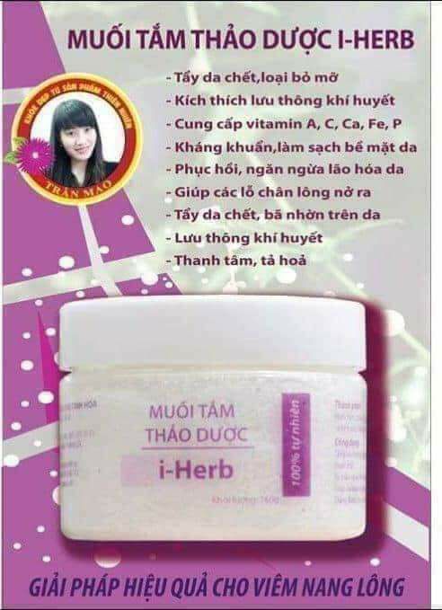 [HCM]MUỐI TẮM THẢO DƯỢC I HERB (Muối Tắm Thảo Dược Trần Mao)