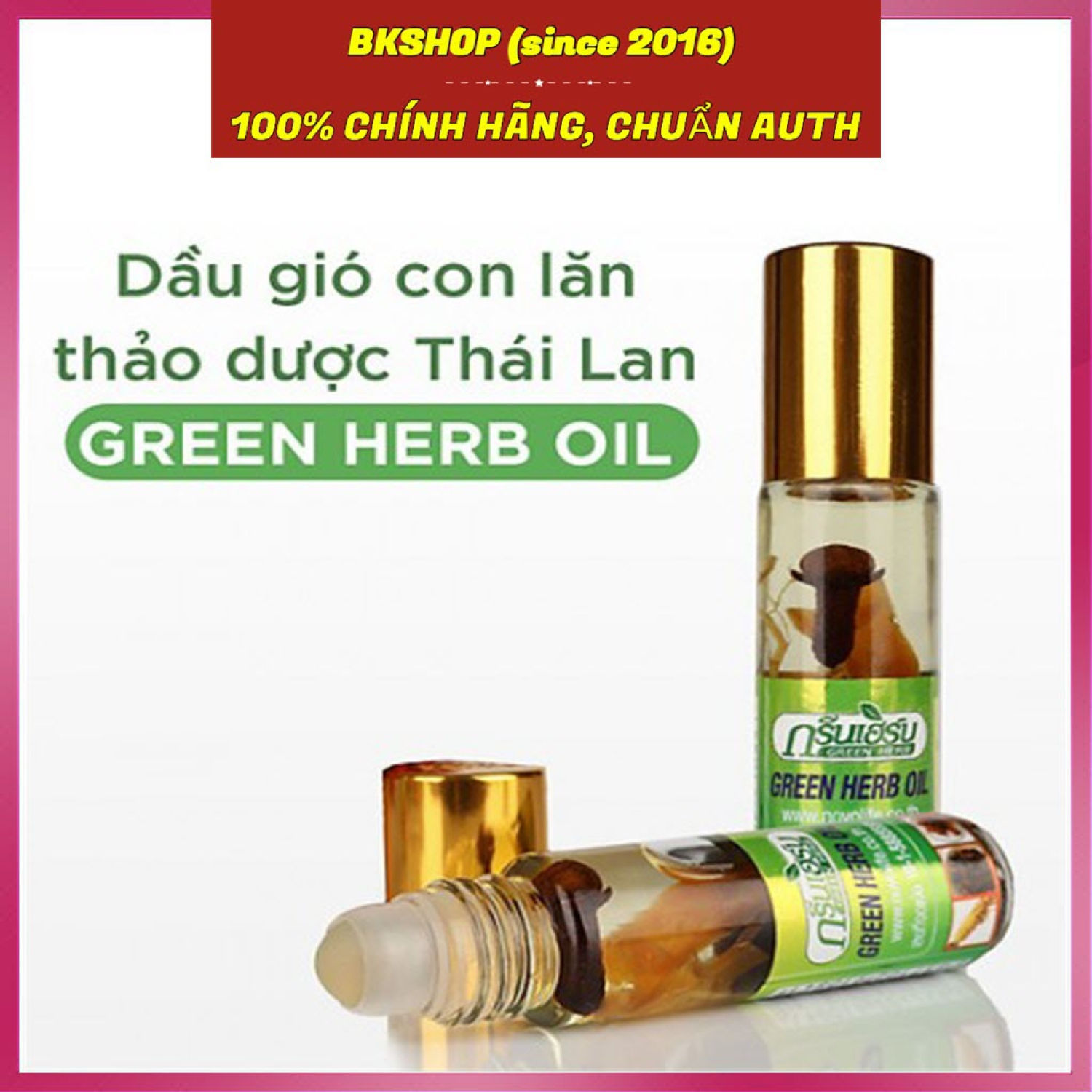 [Thái Lan] Dầu Sâm Lăn Thảo dượᴄ Green Herb Oil 8ml