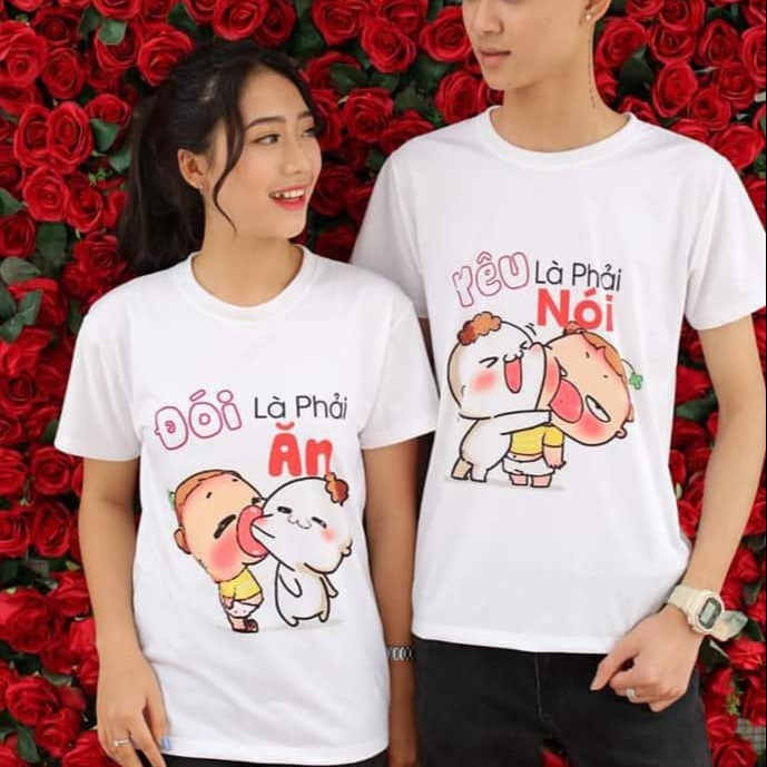 áo thun đôi( giá 2 áo) yêu là phải nói áo đôi nam nữ, áo cặp nam nữ