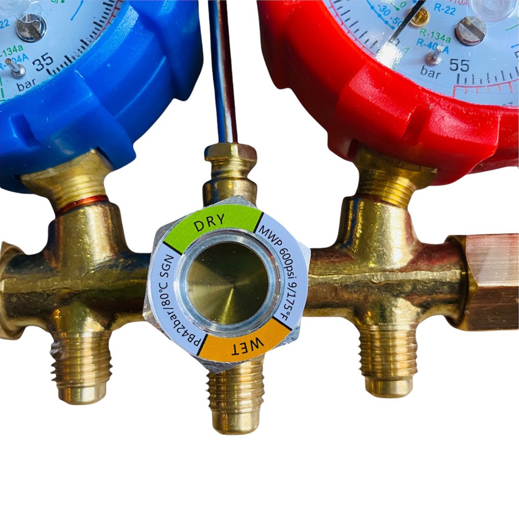Bộ đồng hồ đôi nạp gas điều hoà, đo áp suất gas máy lạnh, kèm dây nạp chuyên dụng