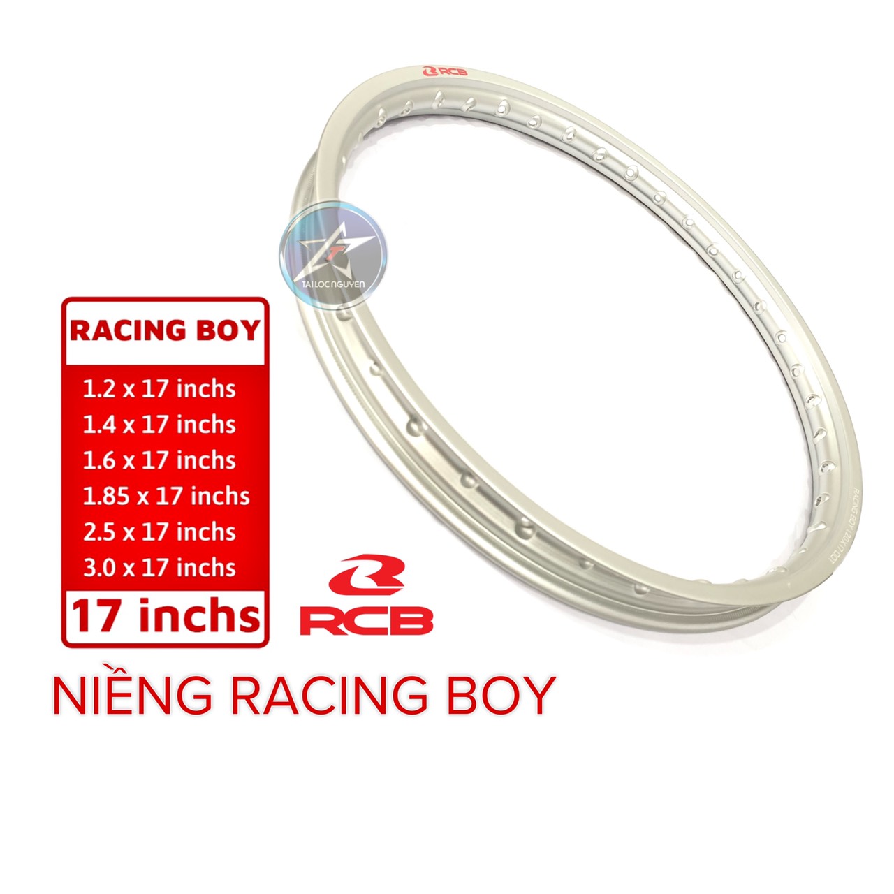 NIỀNG RACINGBOY CHÍNH HÃNG ĐEN/BẠC (GIÁ 1 CÁI)