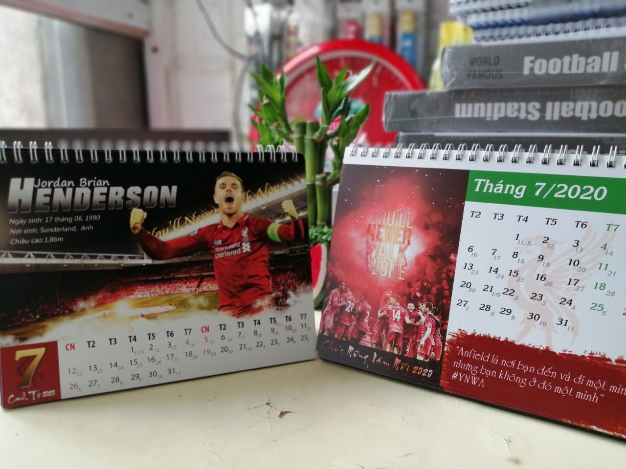 Lịch để bàn âm dương Liverpool 2020