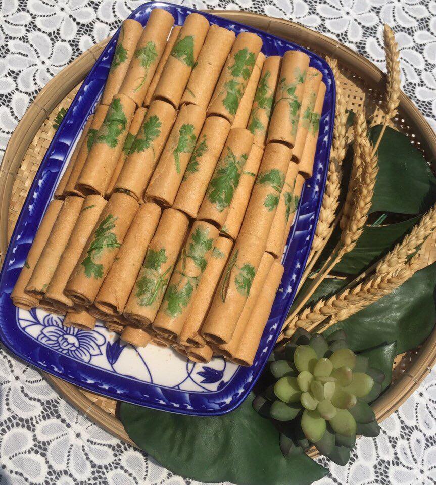 Bánh ống ngò nhân đậu phộng thơm ngon- dồ ăn vặt-ăn vặt